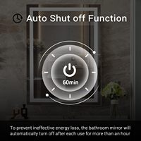 Cermin Kamar Mandi Hotel LED Persegi Panjang Desain Modern Berbingkai Aluminium Alloy dengan Lampu Backlit, Anti Embun, Sensor Sentuh, Berperingkat IP64