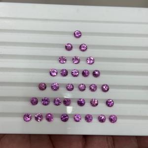 Excellente qualité saphir rose naturel calibré diamant coupe ronds saphirs roses chauds en vrac pour bijoux collier bracelets - Product Image 5