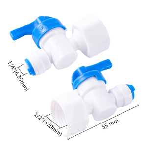 Water Purifier System Valve for Aquarium Purifier 1/2 Female Thread to 6<strong>.</strong>35mm Ball Valve Quick Push in Connect Valve - Product Image 2