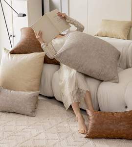 Cool Comfort Breathable Faux Leather <b>Large</b> Floor <b>Pillow</b> Cover Safe Oversized Cushion Wholesale Household Use - Product Image 2