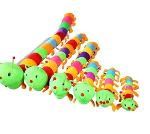 Multi Sizes Cute Soft Stuffed Animal Toys Round Long Shaped Plush Caterpillar Pillows for Kids Adult
