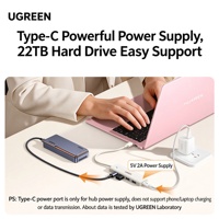 UGREEN USB 3.0 Hub 4 Port 0.15m Warna Milk Tea USB Splitter dengan Port Daya Tipe C 5Gbps untuk Laptop PC