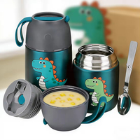 Termo para Alimentos Personalizado de Grado Alimenticio, Recipiente para Alimentos de Acero Inoxidable, Frasco para Alimentos con Aislamiento al Vacío con Cuchara