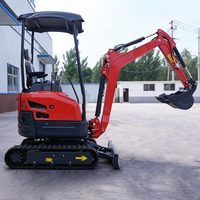 Mini-excavatrice avec moteur Kubota 1,5T CE, mini-pelle sur chenilles, livraison gratuite pour les travaux d'excavation dans les jardins et les cours arrière