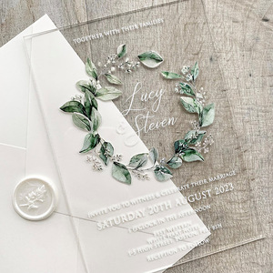 Cartes d'invitation de mariage écologiques faites à la main, cartes de fête d'anniversaire/diplôme, cartes cadeaux en papier personnalisées, cartes de visite avec enveloppe - Product Image 4