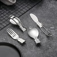 Sac à couverts de Camping, accessoires en acier inoxydable, titane, randonnée, cuillère, outils, couverts