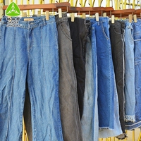 Balles de vêtements d'occasion d'occasion en denim à jambes larges importées pour l'été à Dubaï