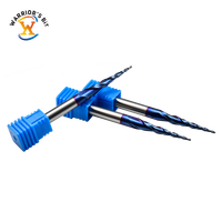 Fraise à queue conique en carbure de tungstène de haute précision avec revêtement Nano Bleu, queue de 6 mm, pour gravure sur bois, support OEM/ODM