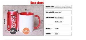 Taza de Sublimación de Alta Calidad AAA de 11 oz, Taza de Cerámica con Interior de Color, Personalizable, para Cerveza o Té, Venta al por Mayor - Product Image 5
