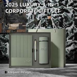 2025 Winner New Unique Corporate Gift <b>Set</b> Stainless Steel Luxury 3-in-1 <b>Notebook</b> Pen Thermos Cup Father's Day Promotional Gift - Product Image 2