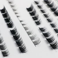 Kits d'extension de cils auto-adhésifs DIY sans colle 5D pour faux cils en vison synthétique sans cruauté animale, clusters de cils colorés personnalisables, tenue 7-10 jours