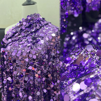 Offre Spéciale grand petit tissu de dentelle de paillettes paillettes tulle écailles de poisson tessuto da ricamo di paillettes tissu de maille pour robe de cérémonie