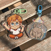 Porte-clés en acrylique personnalisé sur le thème de l'anime, breloques en plastique imprimées sur mesure pour le bricolage