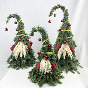 <strong>Christmas</strong> Decorations Santa Claus <strong>Mini</strong> Artificial <strong>Christmas</strong> Tree Pine Trees with Wooden Bases Holiday Ornaments - Product Image 1