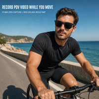 Lunettes Intelligentes IA avec Caméra 1300W 1080P, Transfert WIFI, Contrôle Tactile ChatGPT, Traduction IA, Photographie, Verre Meta, IPX-4, Magnétique