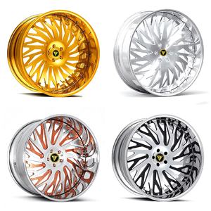 Jantes forgées 2 pièces à profil profond argentées sur mesure 18''-24'' 5x112 5x120 5x127 5x130 5x114.3 5x139.7 PCD pour Chevy, Benz, BMW, Audi, <span class=keywords><strong>Corvette</strong></span> - Product Image 3