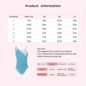 Trajes de Danza Lírica para Niñas de 6 a 16 Años, Vestido de Gimnasia Rítmica con Braguitas Integradas para Clases de Danza y Espectáculos - Product Image 6
