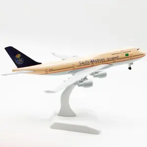20cm 합금 금속 AIR 사우디 아라비아 보잉 747 B747 항공 비행기 모델 다이캐스트 비행기 모델 항공기 w 바퀴