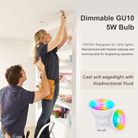 DUSKTEC Vente chaude 2 ampoules LED GU10 5W en plastique blanc RGBCW RGBWW Dimmable CCT Spot intelligent RGB