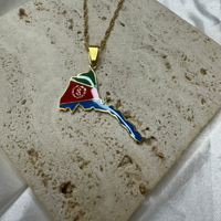Vente en gros de collier pendentif de contour de carte d'Érythrée bijou africain bijoux de culture en acier inoxydable collier de charme de drapeau sans nickel