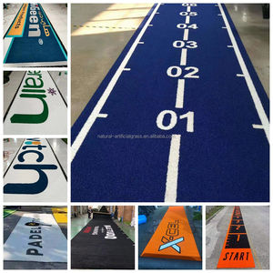 Tapis bon marché de logo d'herbe artificielle d'approvisionnement d'usine pour la décoration extérieure - Product Image 6