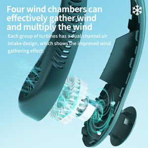 Ventilador de Cuello Portátil con Placa de Enfriamiento, Recargable por USB, Manos Libres, Mini Ventilador, Aire Acondicionado para Hogar, Oficina y Exteriores - Product Image 3