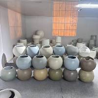 Boule ronde explosive sol grand Pot de fleur Installation douce salon maison centre commercial Villa Pot de fleur en argile de magnésium