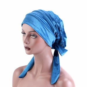 HZM-60788 <span class=keywords><strong>hiver</strong></span> <span class=keywords><strong>chimio</strong></span> chapeaux Turbans pour femmes cheveux longs foulard couvre-chef Cancer chapeaux - Product Image 2