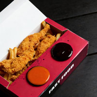 Boîte à emporter personnalisée écologique en papier pour la restauration rapide avec compartiment pour sauce, boîte d'emballage pour poulet frit