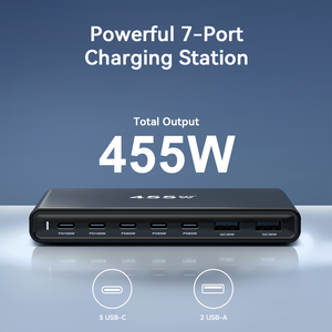 Gan 5.0 455W 7-Port USB C nhanh Trạm Sạc với 100W PD cho Macbook Samsung điện thoại di động cao cấp chất lượng đầy đủ sức mạnh - Product Image 2