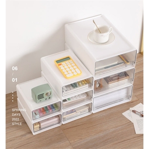 Tiroirs de rangement, organisateur de bureau, support pour documents et articles divers, boîte de rangement de cosmétiques, armoire de bureau à domicile, papeterie empilable - Product Image 2