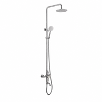 Mitigeur de douche pluie monocommande contemporain brossé OEM d'usine avec pommeau de douche rotatif à 360°, sans plomb, robinet de baignoire et de douche à valve céramique