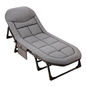 Lit de camping pliant HANTU MEISHI, lit simple d'extérieur, chaise longue portable simple pour la sieste au bureau, lit d'allaitement, style américain, en métal - Product Image 1