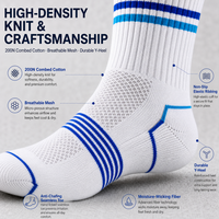 Chaussettes de compression personnalisées OEM/ODM avec logo sur mesure, en Spandex/Nylon/Coton, longueur genou, pour le sport et l'usage quotidien
