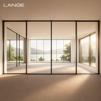 Porte coulissante panoramique de qualité supérieure, aspect sans cadre, porte patio, porte en aluminium pour bureau commercial