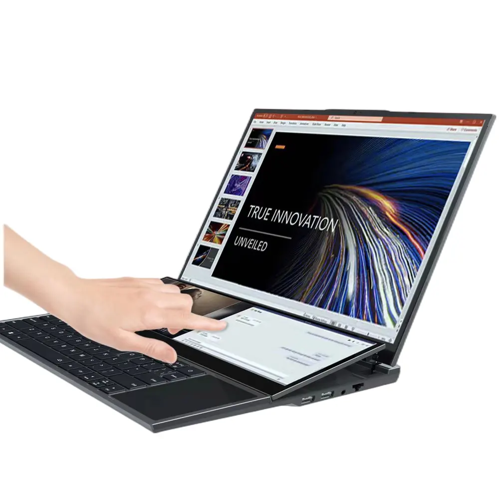 Doğrudan fabrika kaynağı yüksek performans 16 "+ 14" çift ekran dizüstü 10850H çekirdek i7 10th Gen pencere 10/11 dizüstü bilgisayar