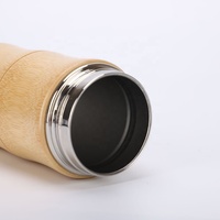 420ML Ramah Lingkungan Cangkang Bambu Stainless Steel 304 Vakum Terisolasi Botol Air Termos dengan Saringan Teh