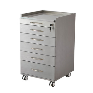 Armoire de rangement mobile pour clinique dentaire, 6 tiroirs, acier inoxydable avec dessus en plastique, usage hospitalier - Product Image 4