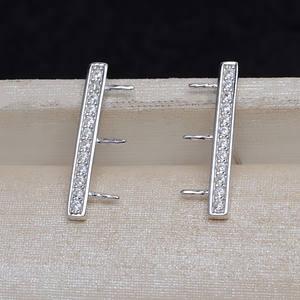 S925 Silver 5mm 5 Bead Earrings Female Pearl <b>Jewelry</b> Findings Empty <b>Tray</b> & DIY Handmade Accessories 5054 - Product Image 3