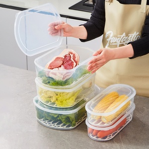 Multifunctional Drain Basket <b>Storage</b> Container <b>Kitchen</b> Stackable Transparent Reusable Airtight <b>Storage</b> <b>Box</b> - Product Image 1