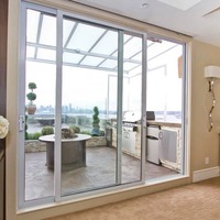 Ventanas y Puertas Corredizas Modernas de Aluminio para Balcón y Oficina con Doble Vidrio para Uso en Cocina