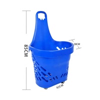 Keranjang Belanja Plastik 45L dengan Roda, Troli Supermarket, Keranjang Tugas Berat, Produsen PP