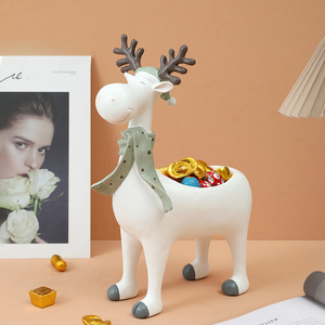 Christmas Reindeer Figurine Resin Craft Living Room Decoration Wine Holder Indoor Use Cartoon Matte Finish - Product Image 4