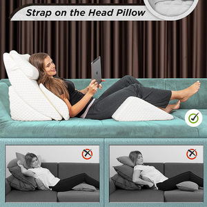 Du Babo Wedge <b>Pillow</b> Memory Foam 17x19x9.5 Inch Breathable <b>Reading</b> Bed Rest Support Cushion - Product Image 4