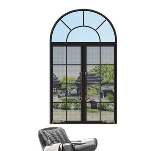 Ventana abatible con marco de hierro, vidrio templado, estilo francés, aislamiento térmico, apertura vertical, fácil de operar - Product Image 3