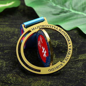 Logotipo de esmalte 3D giratorio Medallas de Karate Kobudo 20 años Medalla de metal personalizada de fábrica Metal Aleación de zinc Spinner Spinning Medalla de oro - Product Image 5
