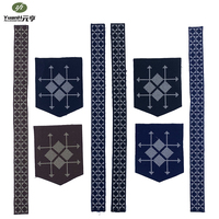 Accessoire de mode africain de haute qualité pour hommes, ensemble de broderies pour col et poches, appliques pour vêtements DIY 100%