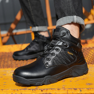 Nouvelles bottes de travail pour hommes montantes d'hiver Anti-Smash Anti-crevaison Protection du travail en acier Baotou avec tige en cuir - Product Image 3
