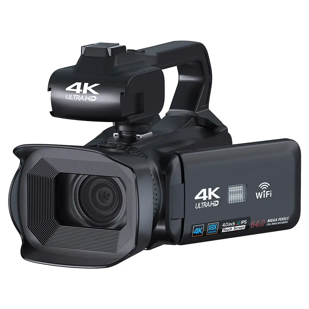 4 Zoll Bildschirm Live-Streaming WLAN Webcam 6 Digital Vlogging Kamera Camcorder Recorder 18X Zoom 4K Digitalkamera für Fotografie