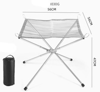 Brasero pliable en acier inoxydable léger 41*41*63cm, 620g, portable, pour camping, bois, charbon de bois, barbecue, pique-nique en plein air
